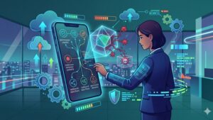 Современная иллюстрация процесса анализа APK-файла на поиск скрытого шпионского ПО и вредоносного кода